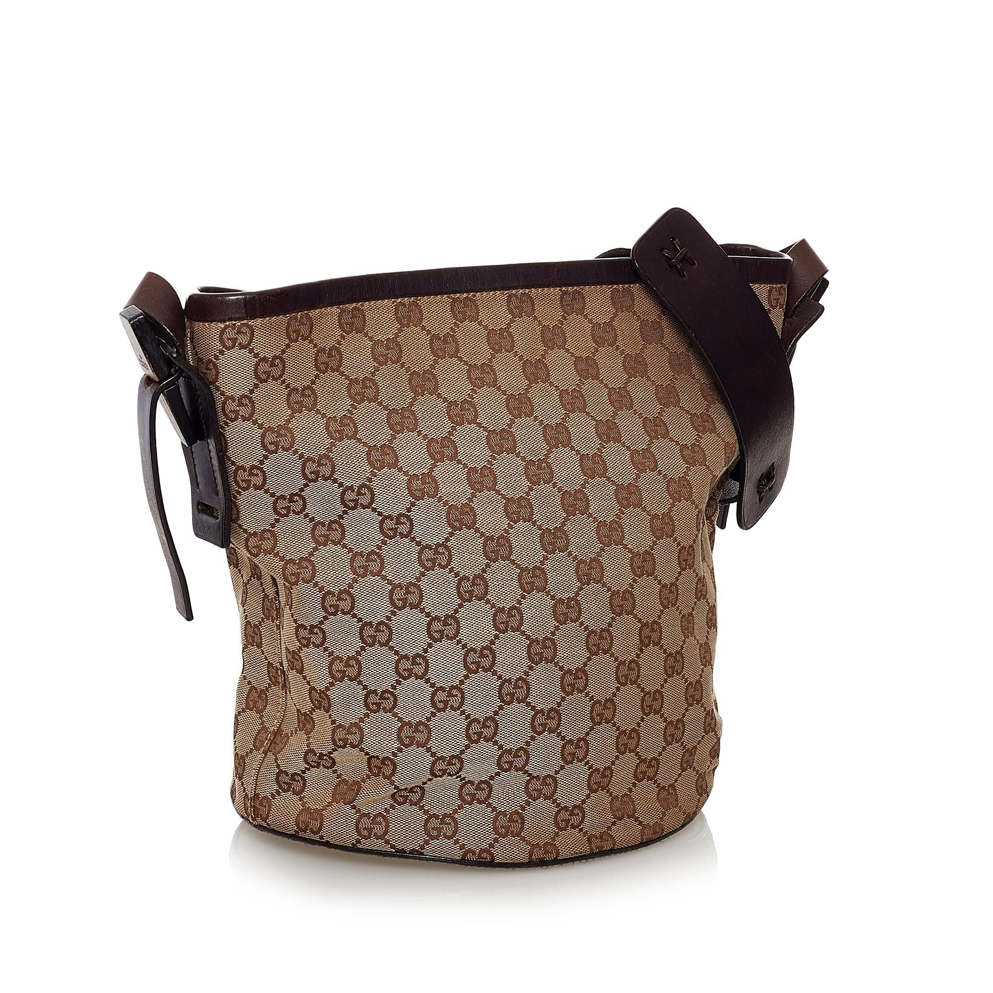 Gucci GG Canvas Bucket Bag (SHG-32842)