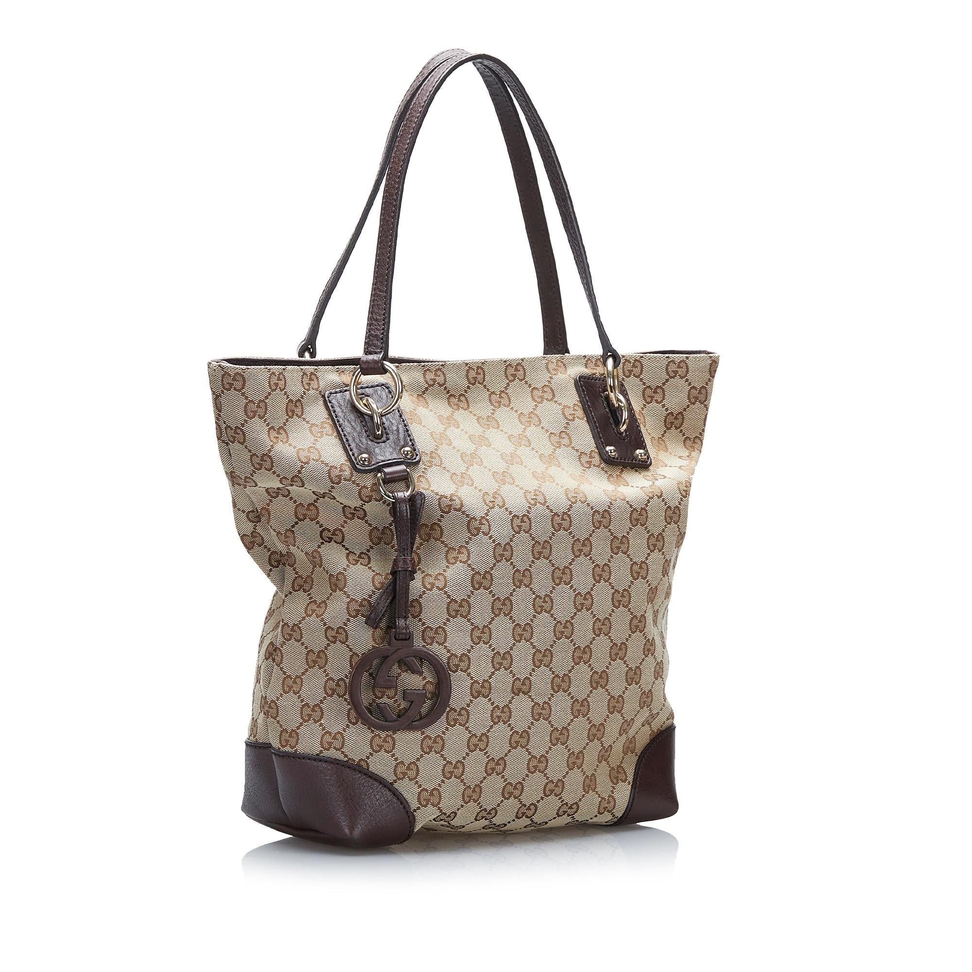 Gucci GG Canvas Charm Tote Bag (SHG-cHdxim)