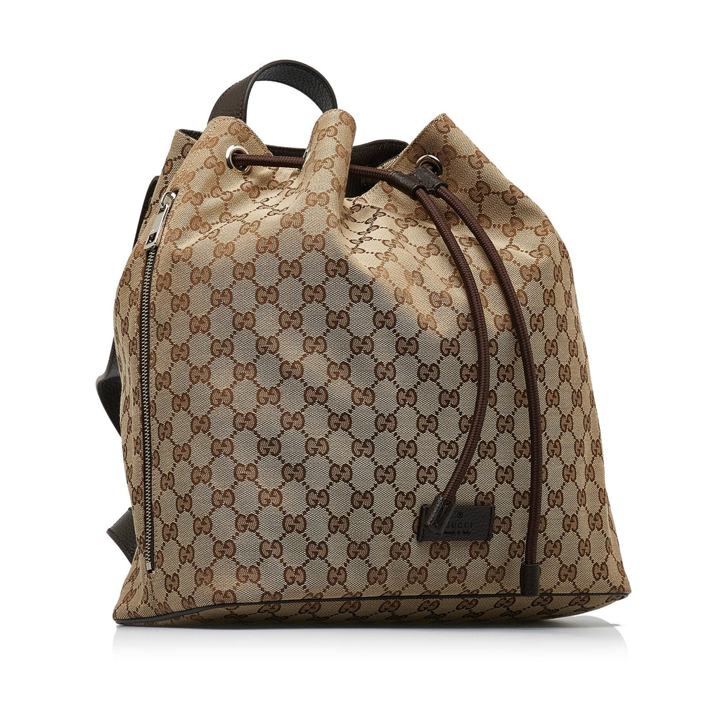 Gucci GG Canvas Drawstring Backpack (SHG-TBk0T0)