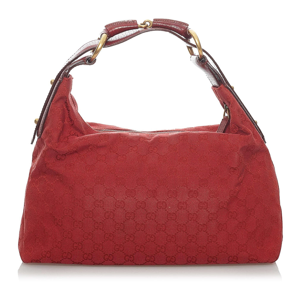 Gucci GG Canvas Horsebit Hobo Handbag (SHG-30289)