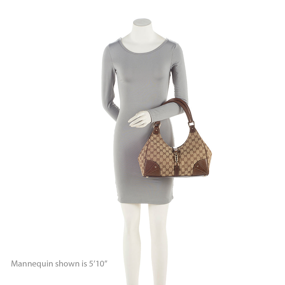 Gucci GG Canvas Nailhead Medium Bardot Shoulder Bag (SHF-21614)