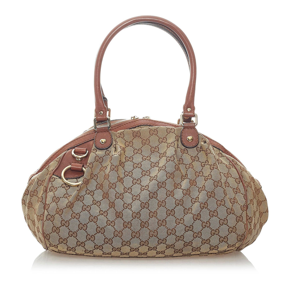 Gucci GG Canvas Sukey Satchel (SHG-32301)