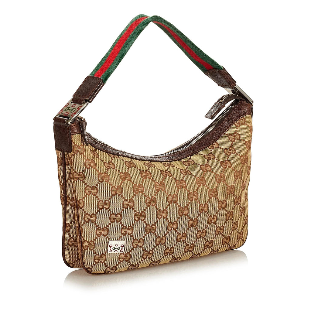 Gucci GG Canvas Web Baguette (SHG-25136)