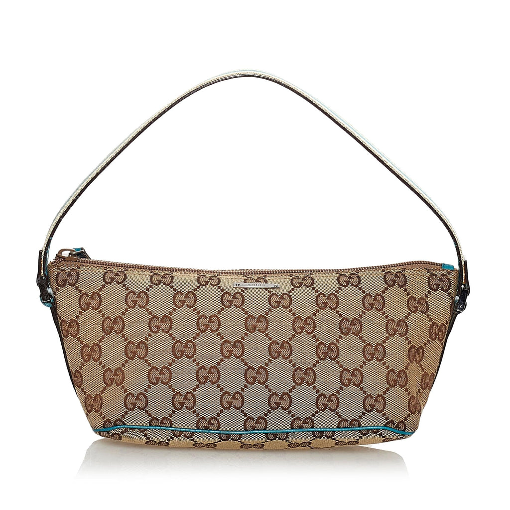 Gucci GG Canvas Web Boat Baguette (SHG-31063)