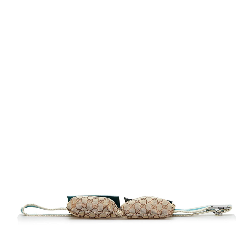 Gucci GG Canvas Web Double Pocket Belt Bag (SHG-fVauzX)