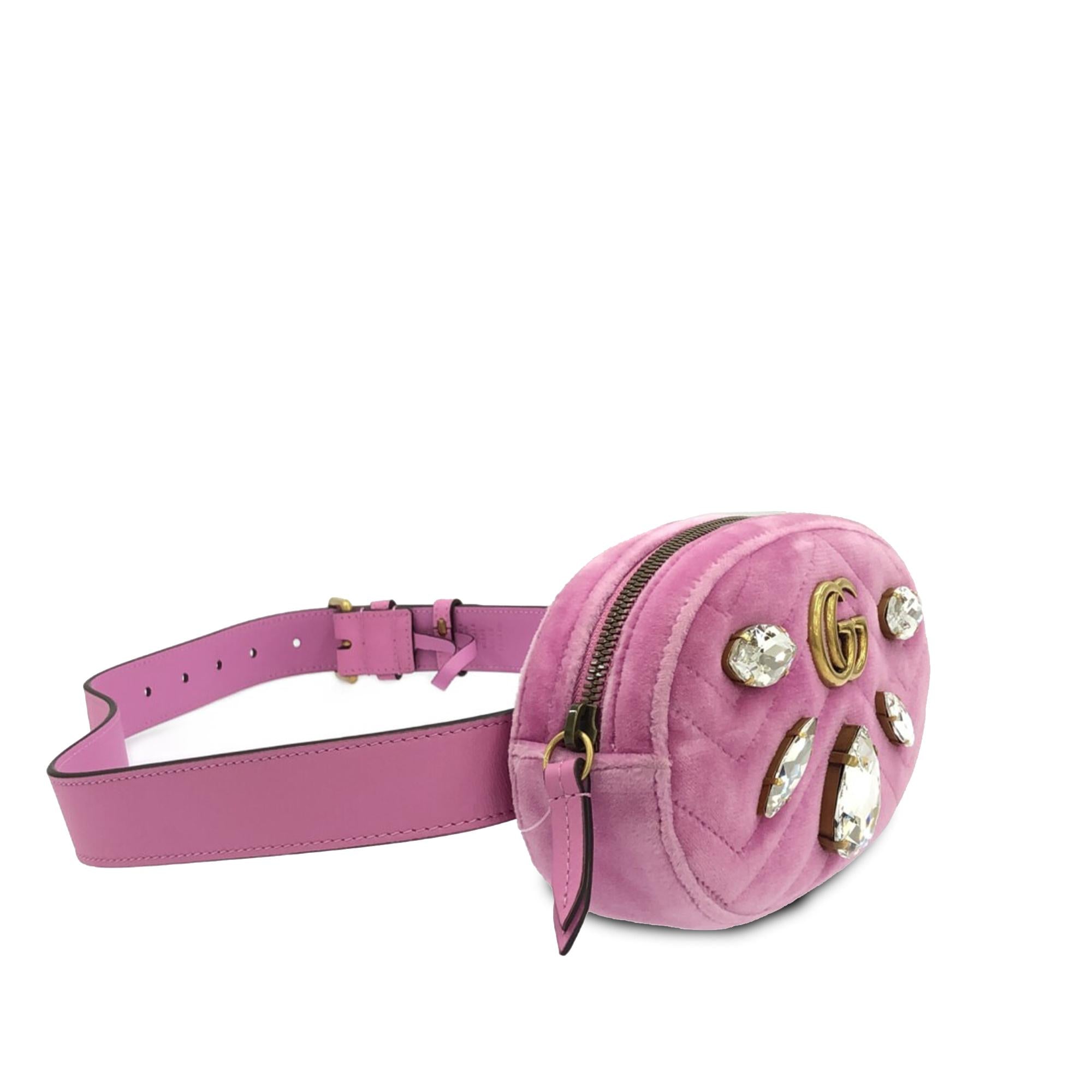Gucci GG Marmont Velvet Belt Bag (SHG-ly7RIC)