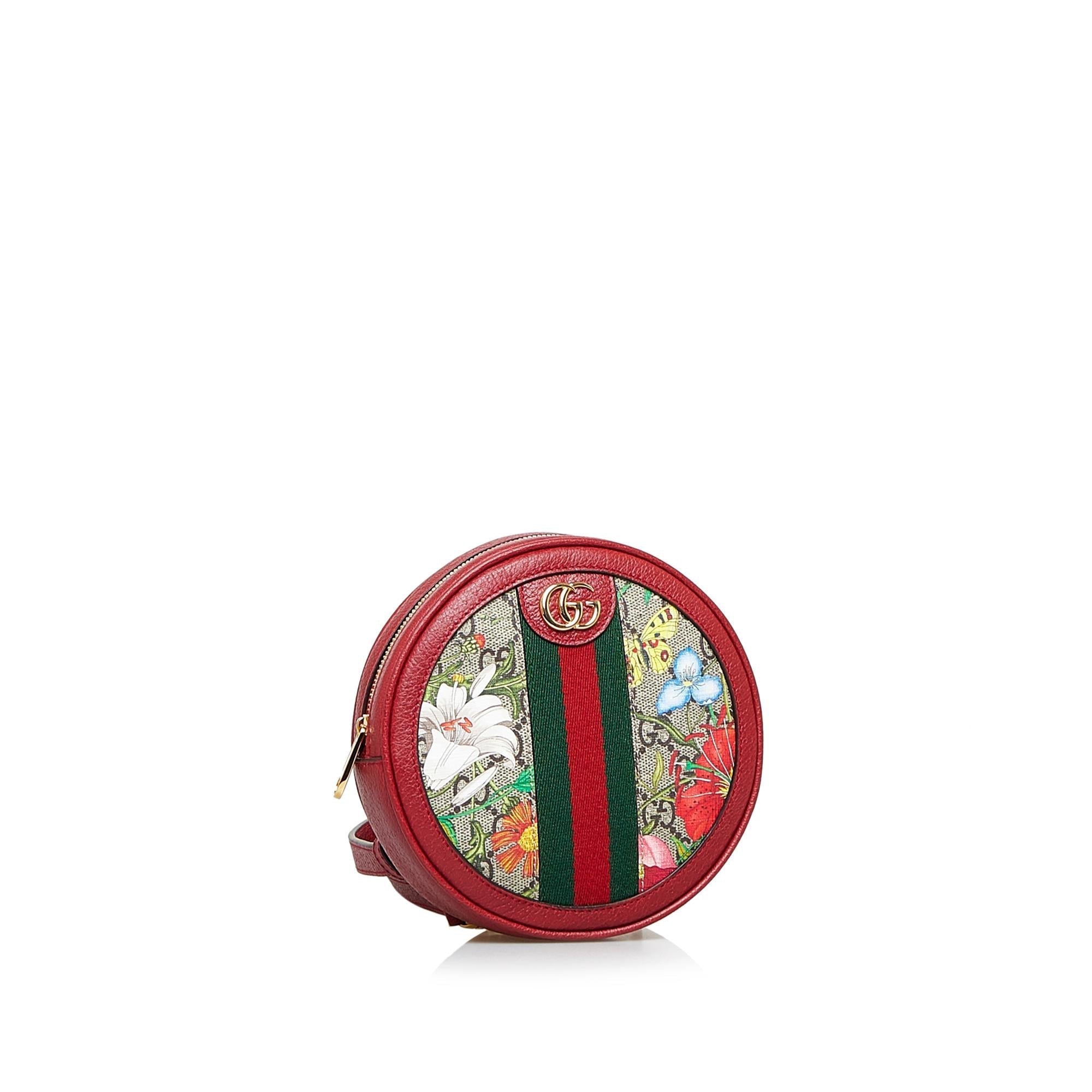 Gucci GG Supreme Flora Ophidia Round Backpack (SHG-hwt1rn)