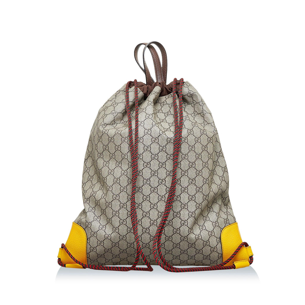 Gucci GG Supreme Neo Vintage Drawstring Backpack (SHG-CHnyKG)