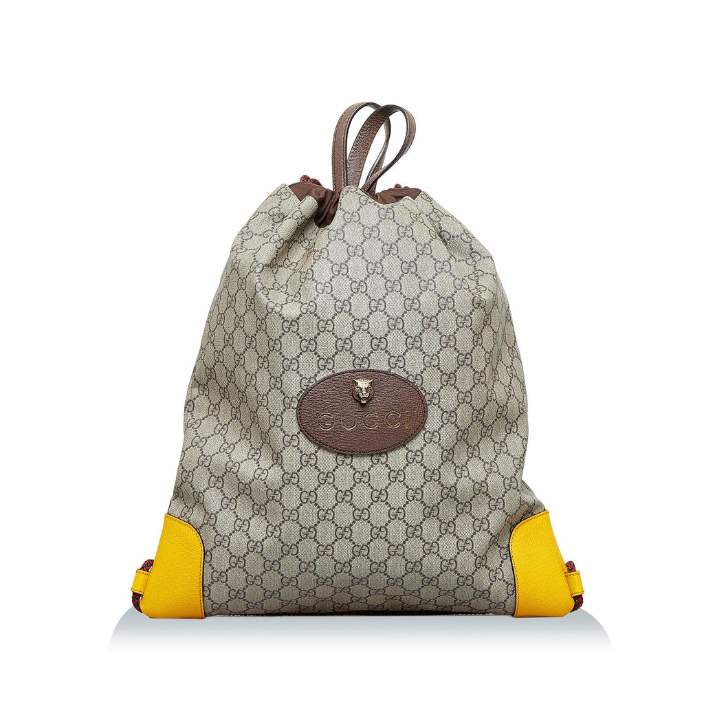 Gucci GG Supreme Neo Vintage Drawstring Backpack (SHG-CHnyKG)