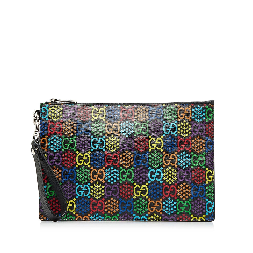 Gucci GG Supreme Psychedelic Zip Clutch (SHG-9nqASI)