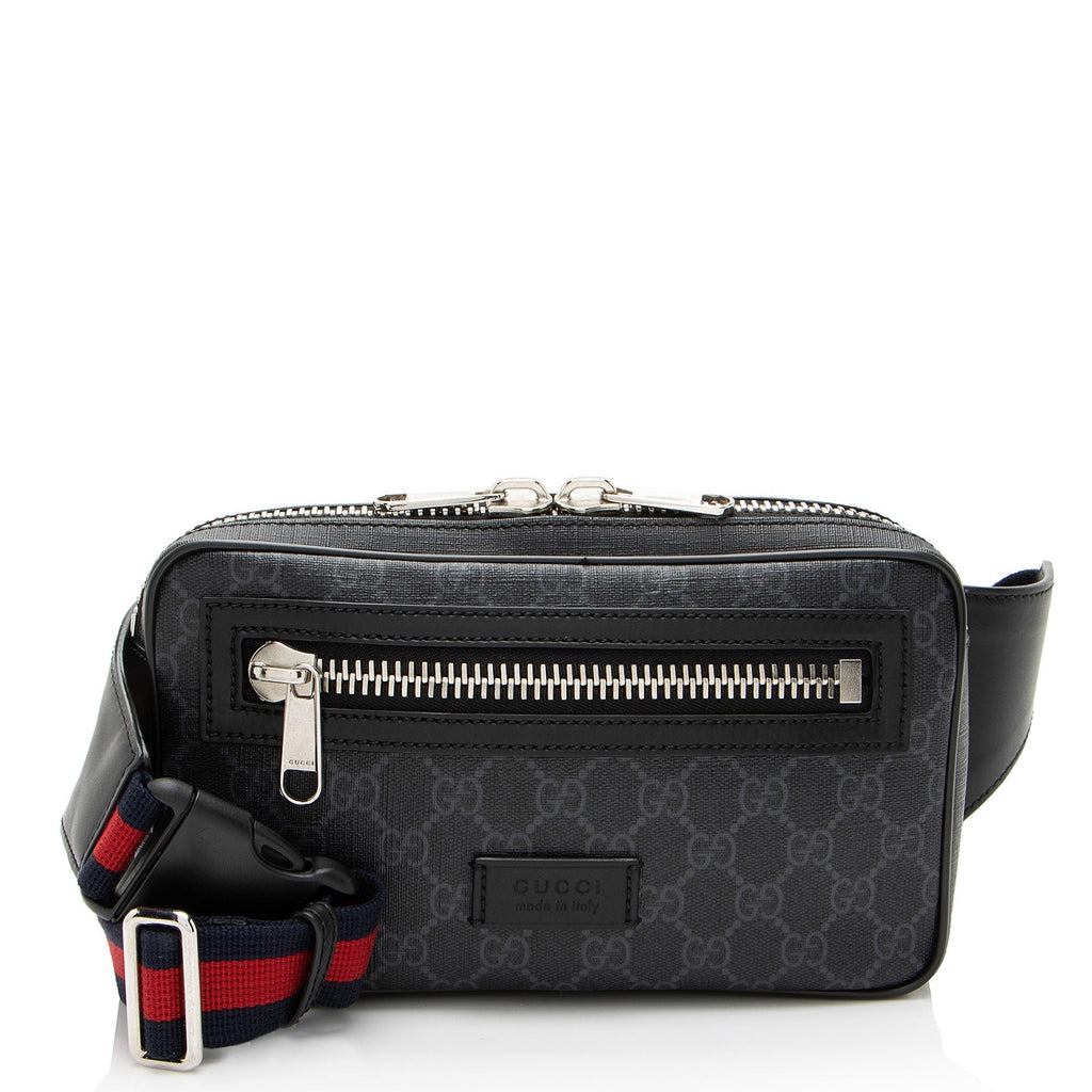 Gucci GG Supreme Web Zip Belt Bag (SHF-52MZPp)