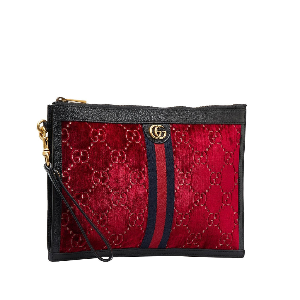 Gucci GG Velvet Ophidia Clutch Bag (SHG-0Q4r1S)