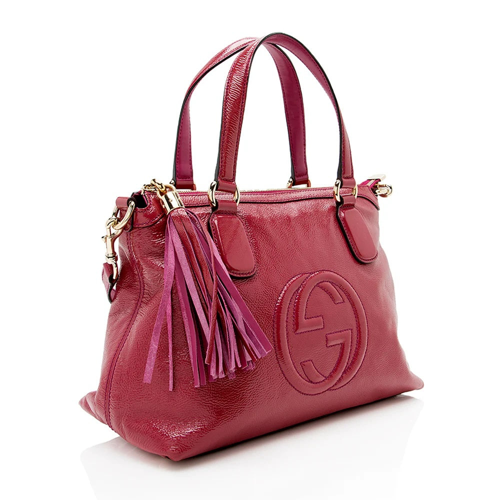 GUCCI GG GLAZED LEATHER SOHO SMALL SHOULDER BAG