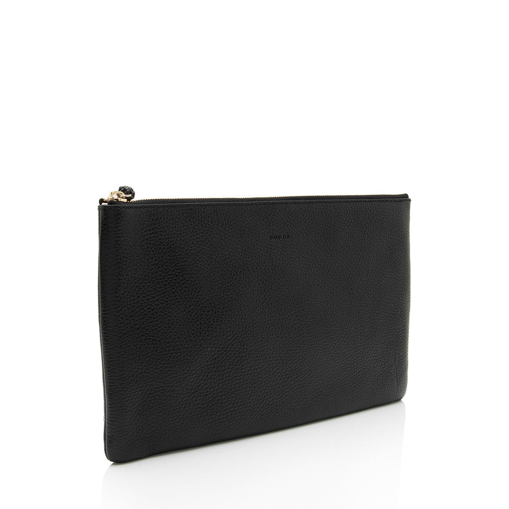 Gucci Leather Bamboo Tassel Zip Clutch (SHF-ybom6m)