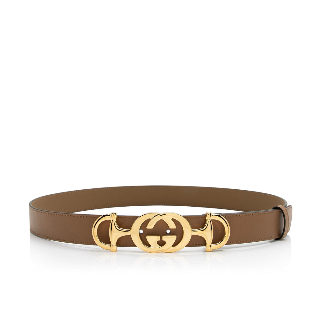 Gucci Leather GG Horsebit Belt - Size 30 / 75 (SHF-23498)