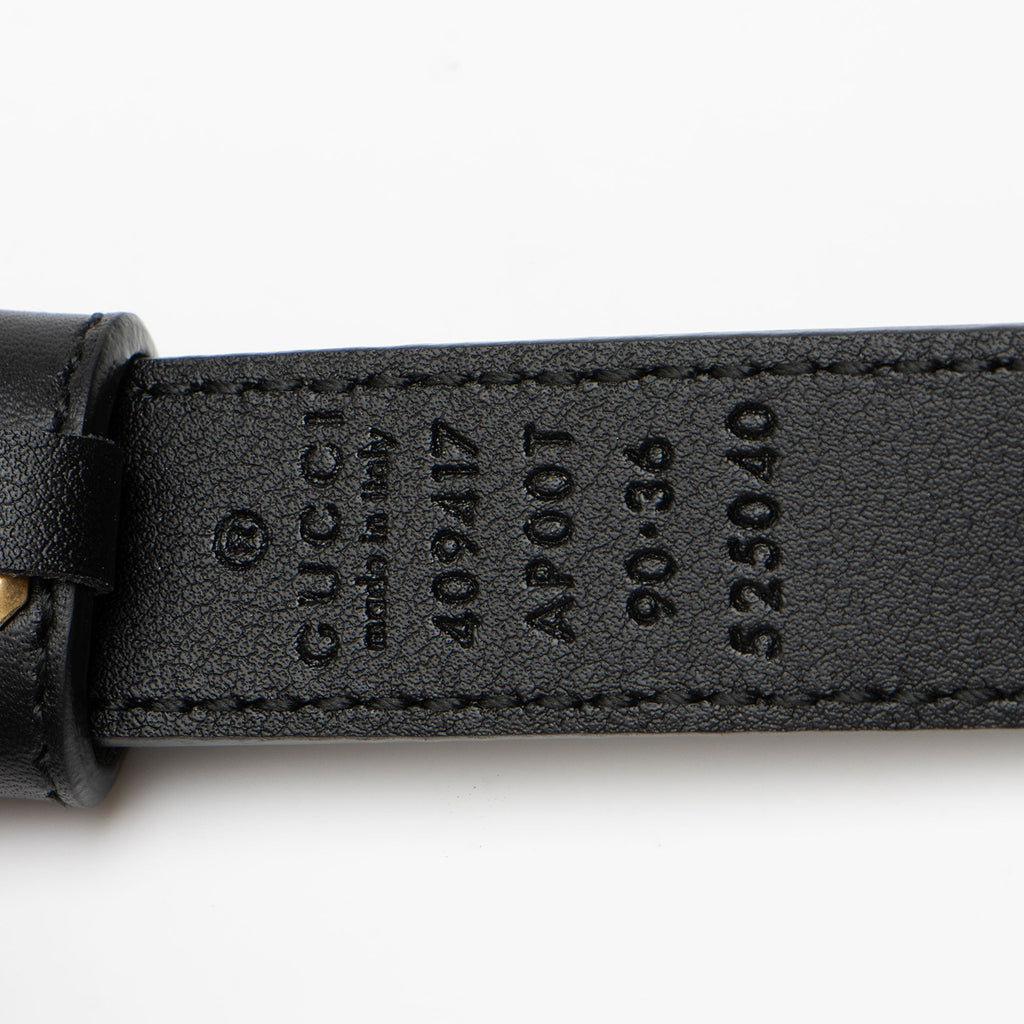Gucci Leather GG Marmont Slim Belt - Size 36 / 90