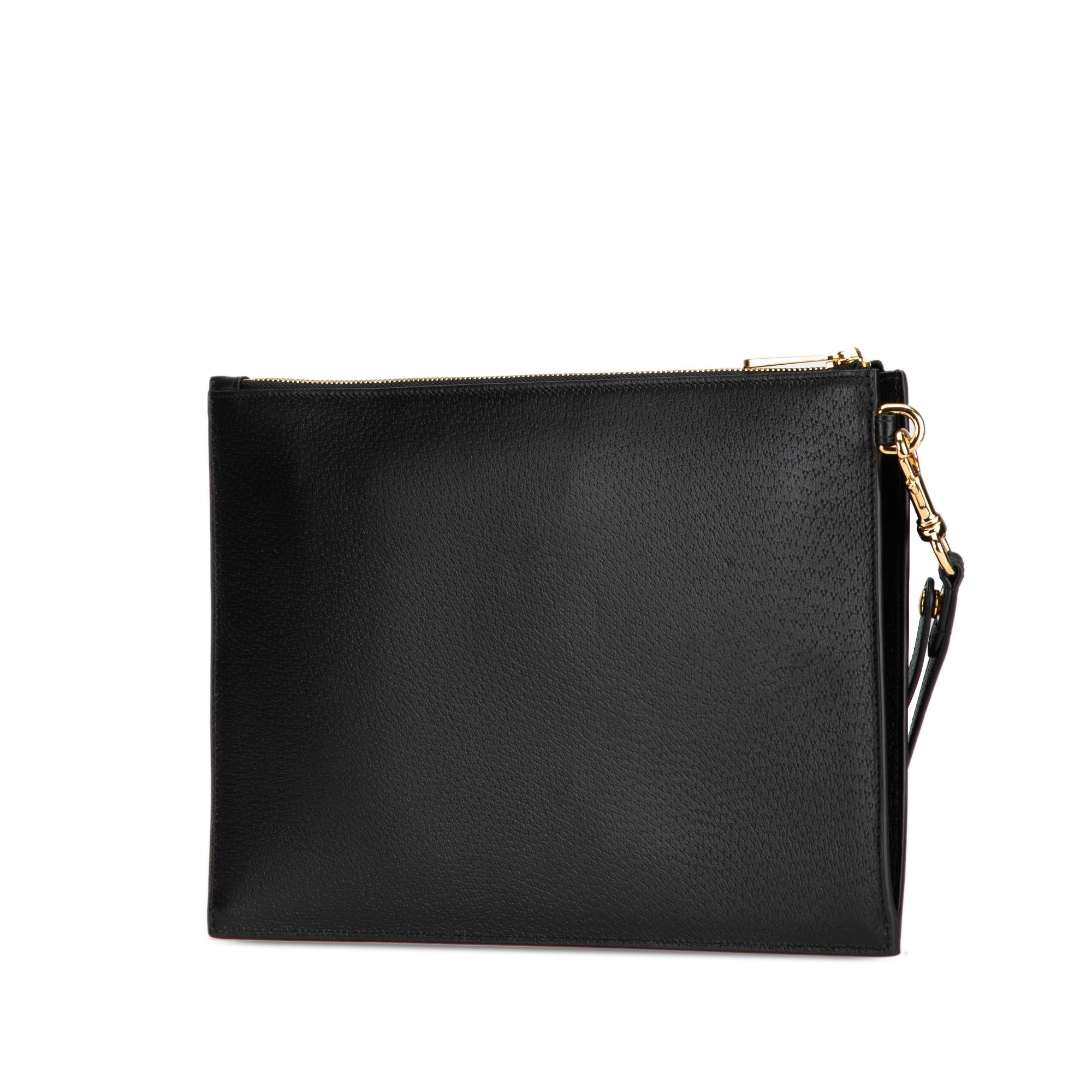 Gucci Leather Horsebit 1955 Zip Clutch