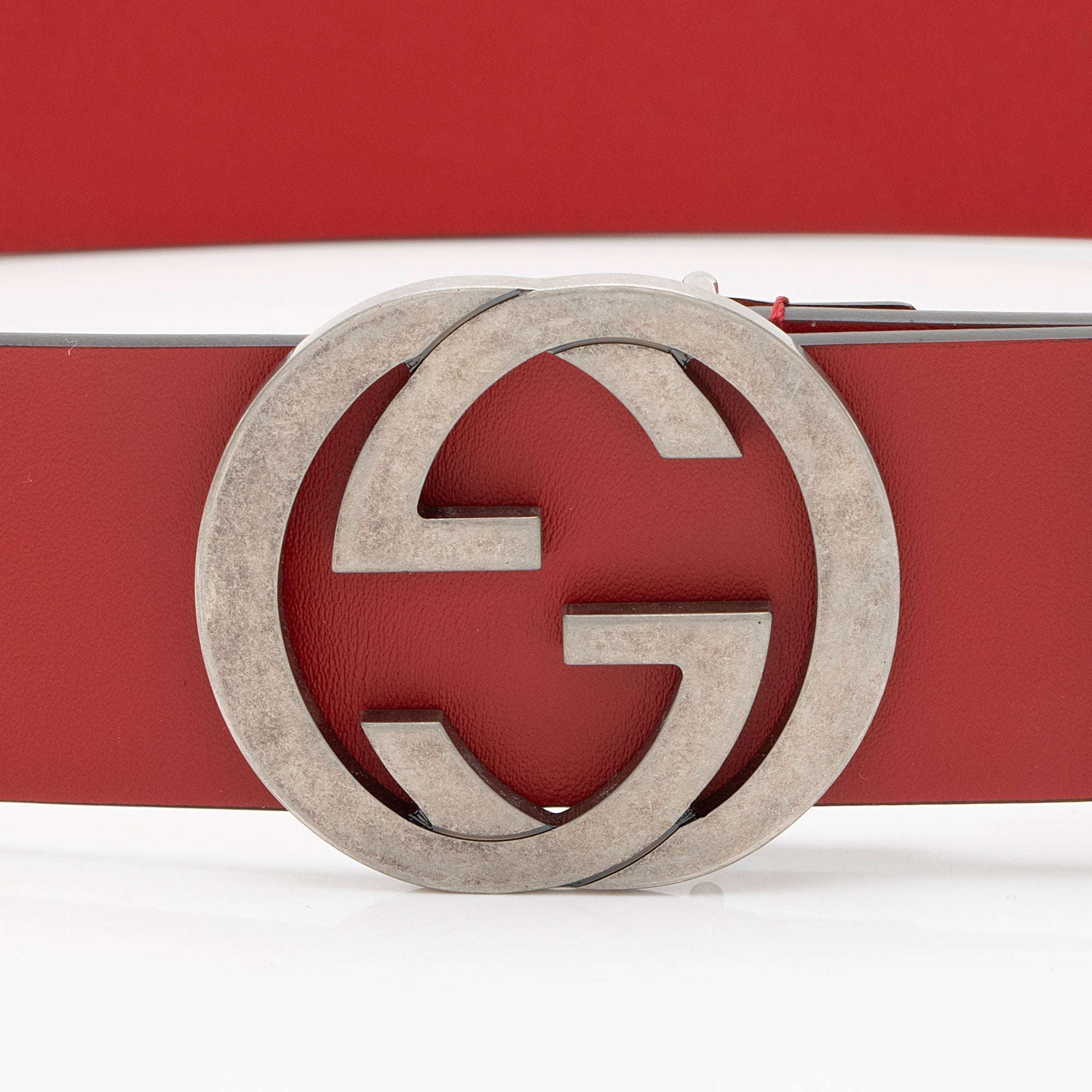 Gucci Leather Interlocking G Belt - Size 34 / 85