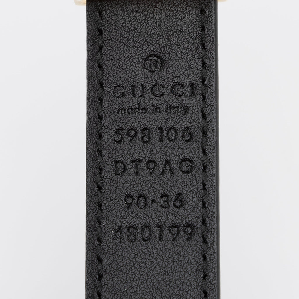 Gucci Leather Interlocking G Skinny Belt - Size 36 / 90 (SHF-0jvMlV)