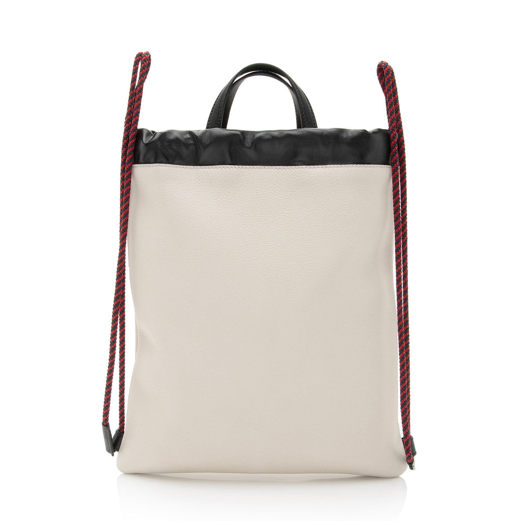 Gucci Leather Logo Drawstring Backpack (SHF-l0fZZC)