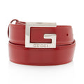 Gucci Leather Square G Slim Belt - Size 26 / 65 (SHF-LRKDXs)