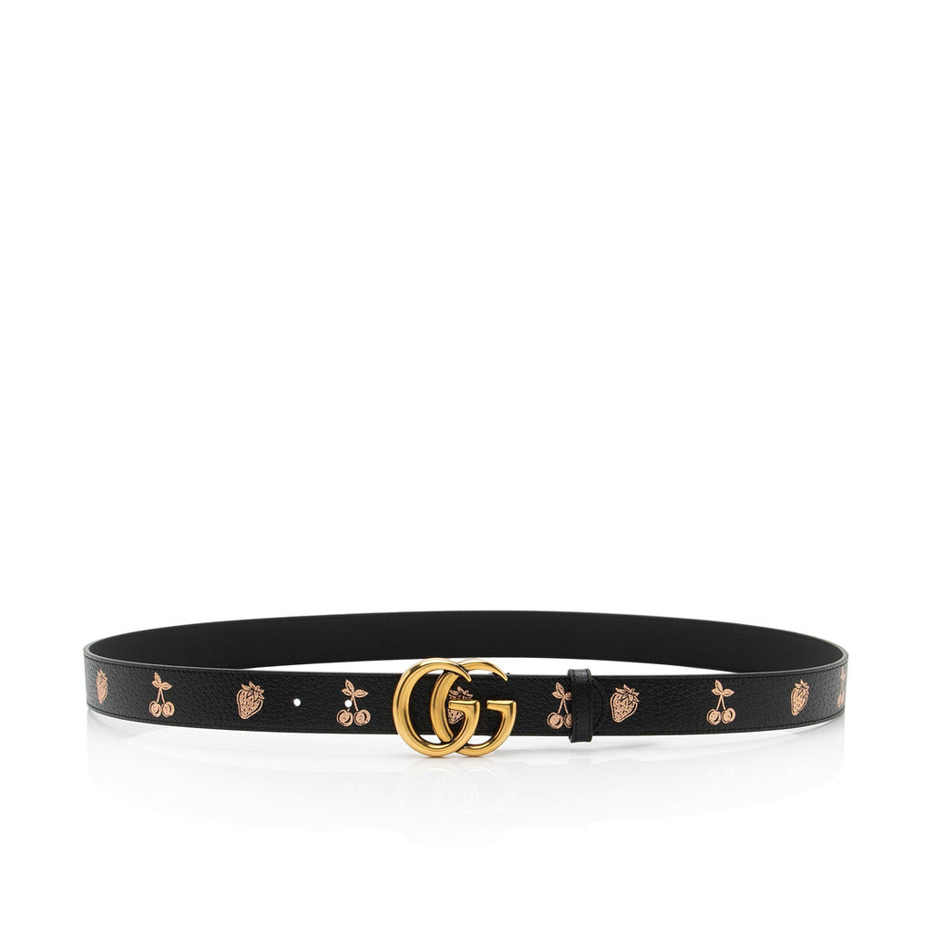 Gucci Leather Strawberry Cherry GG Marmont Belt - Size 42 / 105 (SHF-R4fdtL)