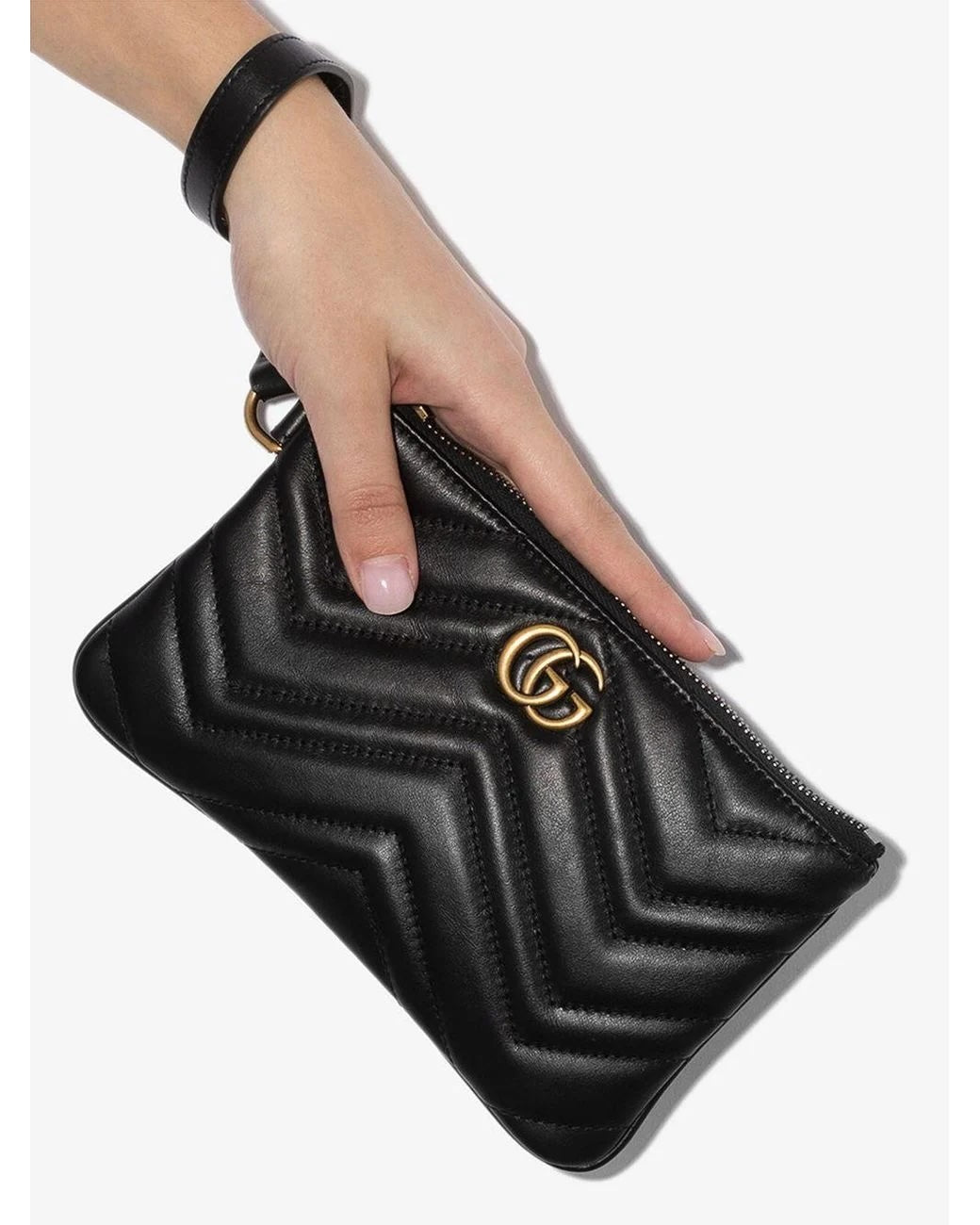 GUCCI GG MARMONT CALFSKIN LEATHER SMALL WEISTLET