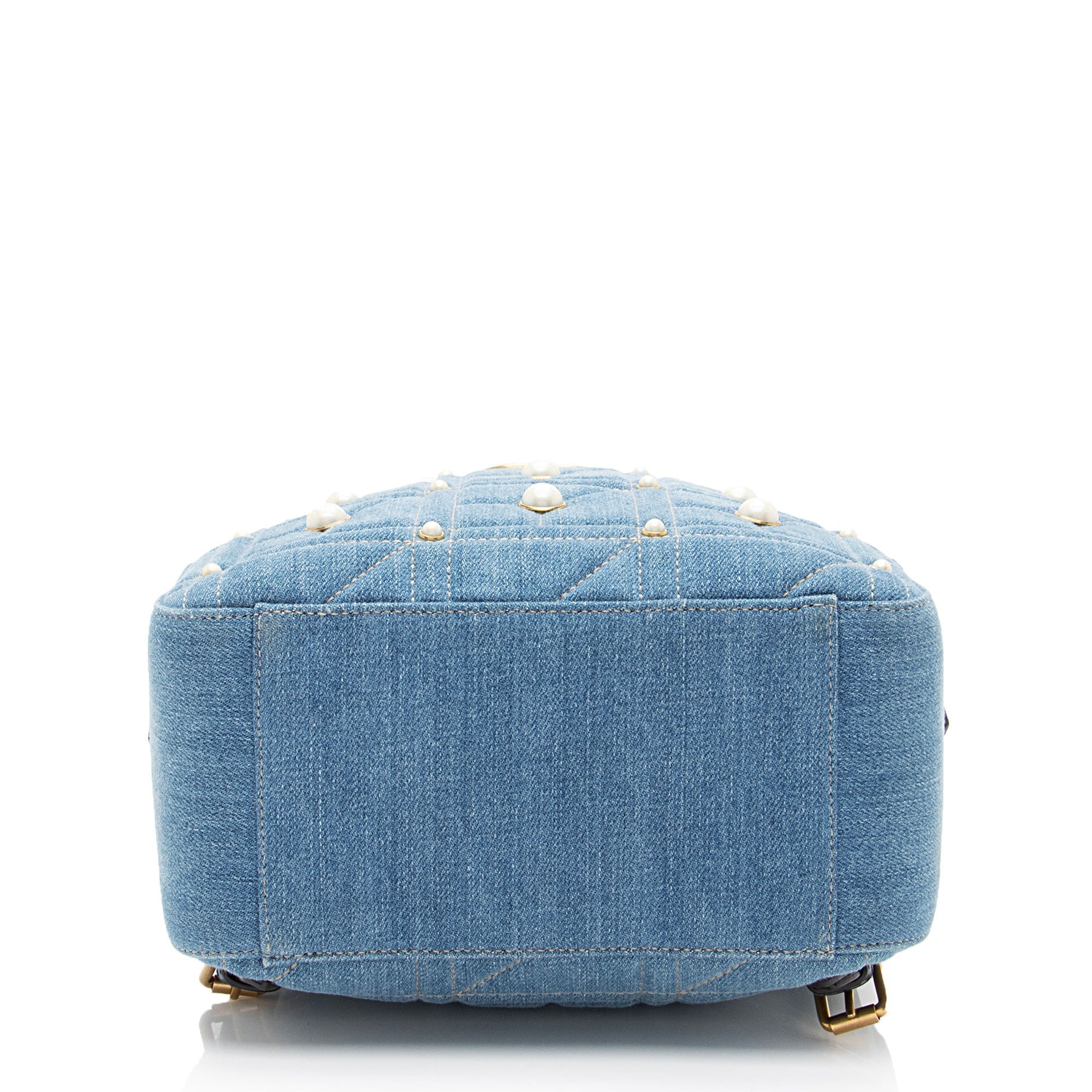 Gucci Matelasse Denim Pearl GG Marmont Backpack