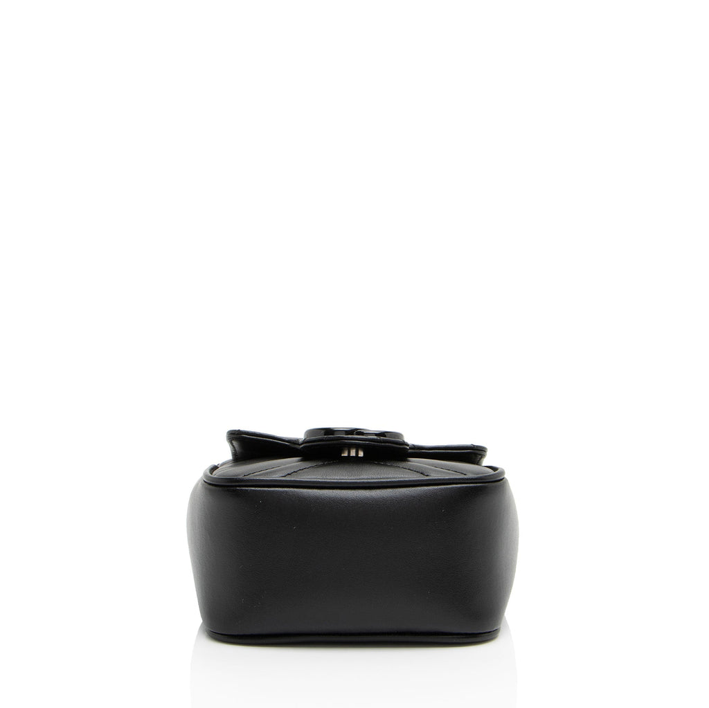 Gucci Matelasse Leather GG Marmont Monochrome Square Chain Belt Bag