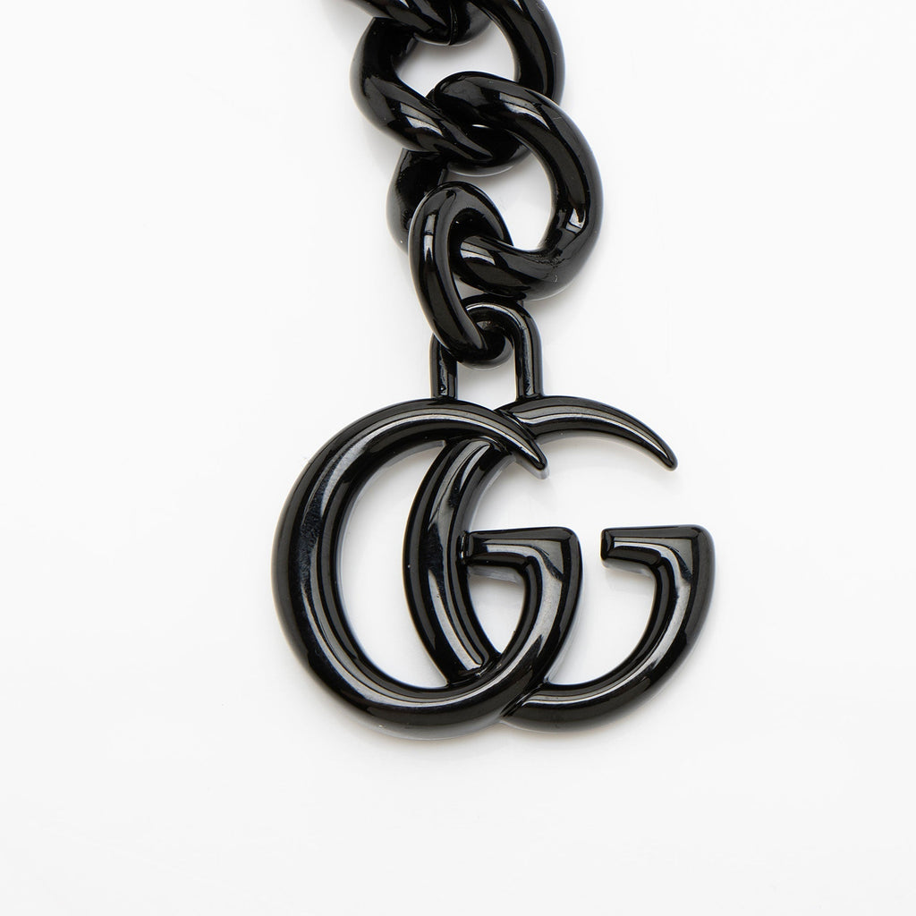 Gucci Matelasse Leather GG Marmont Monochrome Square Chain Belt Bag