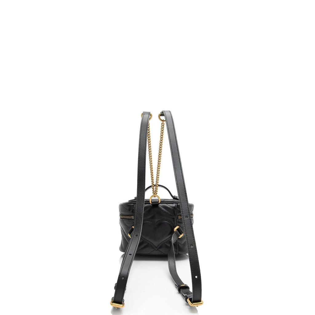 Gucci Matelasse Leather GG Marmont Round Mini Backpack (SHF-tbmiZF)