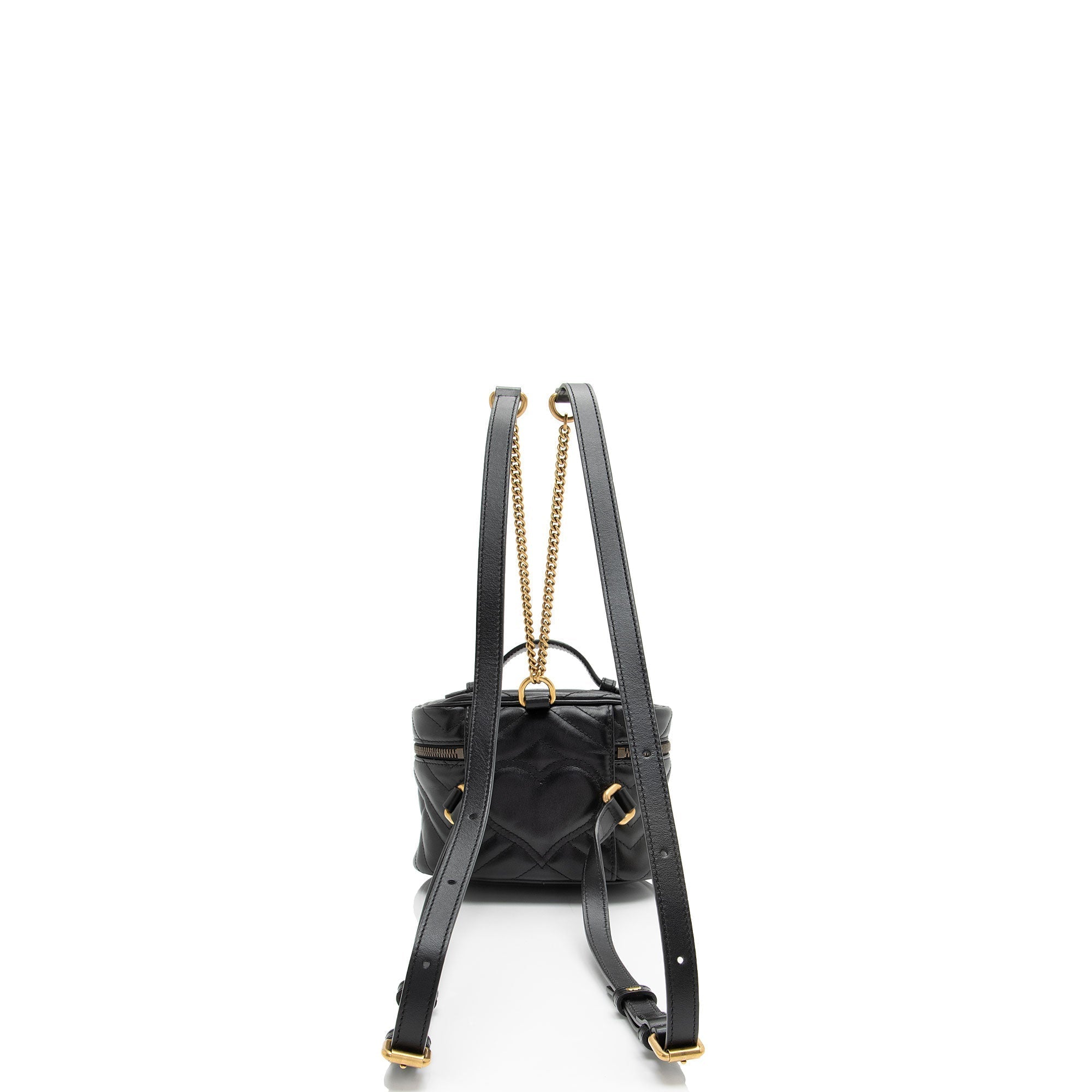 Gucci Matelasse Leather GG Marmont Round Mini Backpack (SHF-tbmiZF)