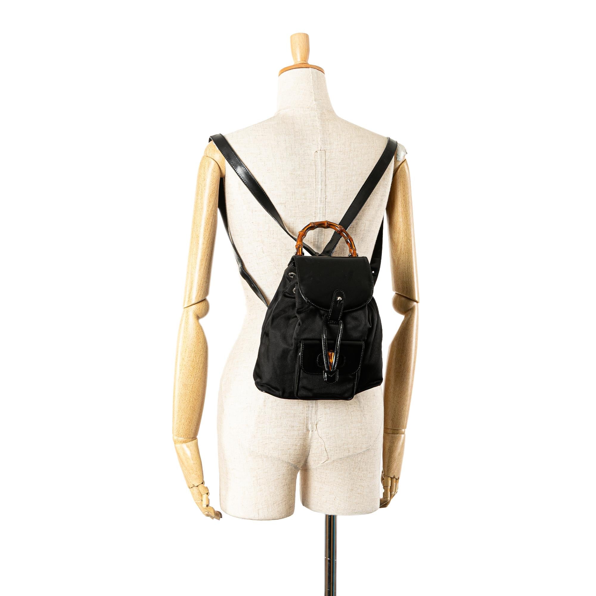 Gucci Mini Bamboo Nylon Backpack