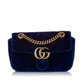 Gucci Mini GG Marmont Matelasse Velvet Crossbody Bag (SHG-30351)