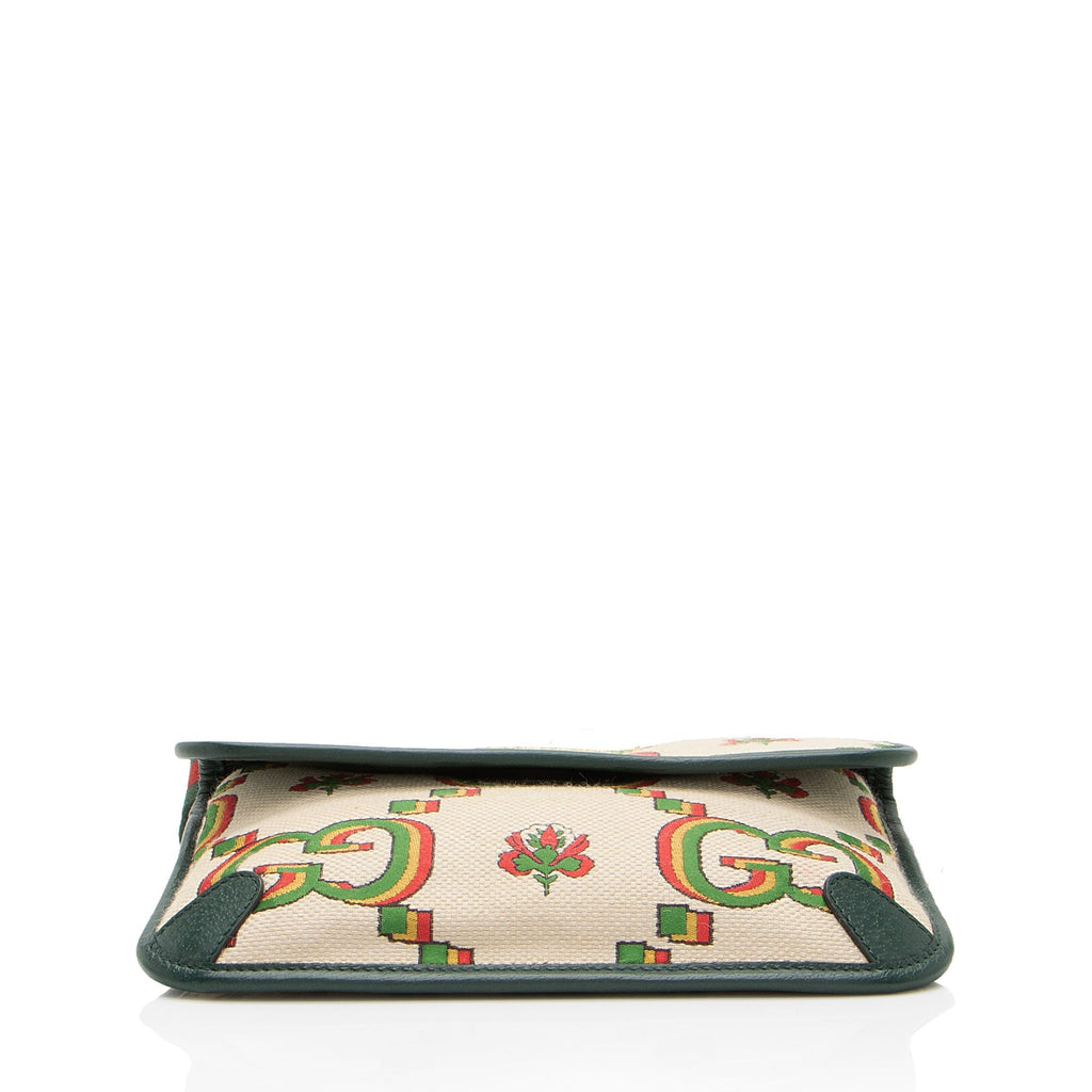 Gucci Jumbo GG Canvas Embroidered Floral Belt Bag