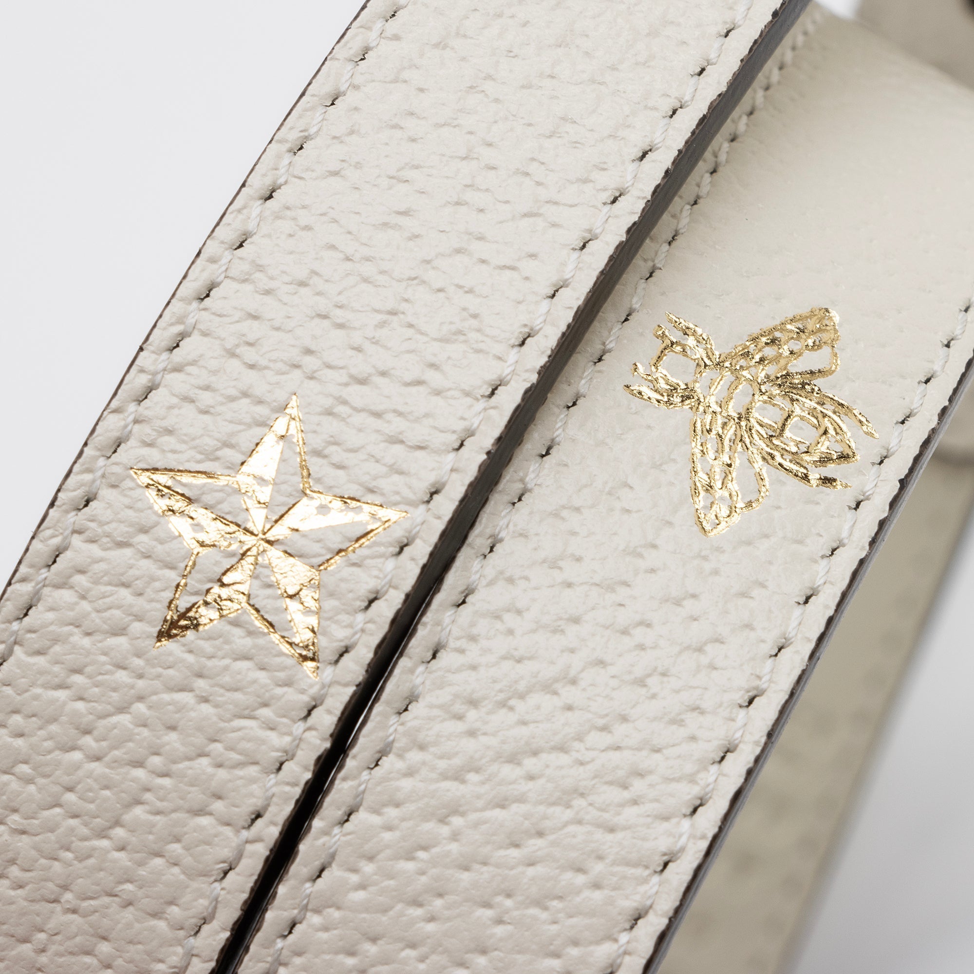 Gucci Pebbled Leather Bee Star Belt - Size 32 / 80 (SHF-Snm7Tt)