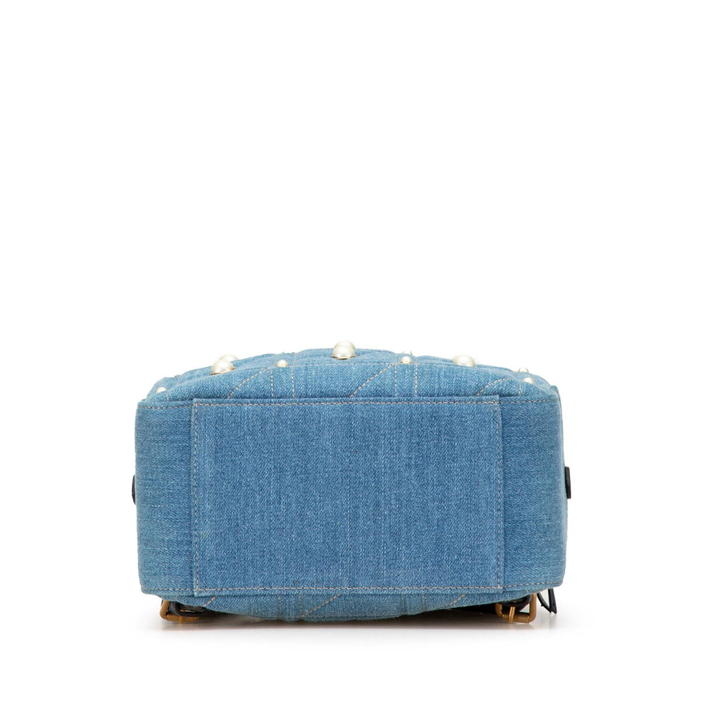 Gucci Small GG Marmont Pearl Denim Backpack