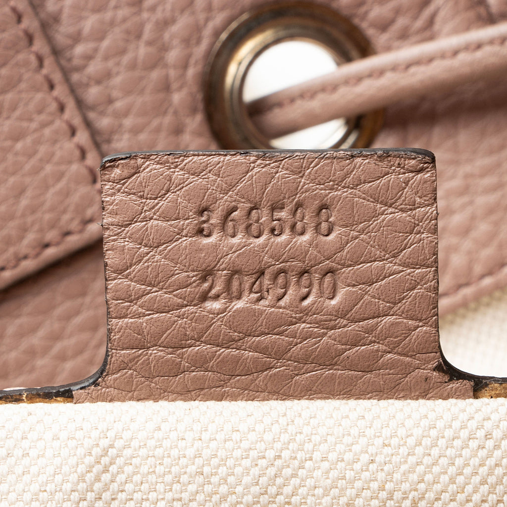Gucci Small Pebbled Calfskin Soho Drawstring Backpack