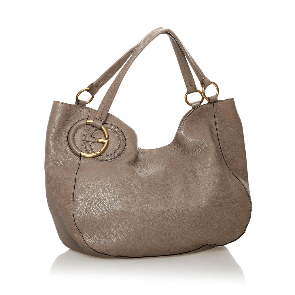 Gucci Twill Leather Tote Bag (SHG-32764)