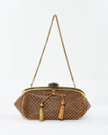 GUCCI VINTAGE GOLD BAMBOO CHAIN SHOULDER BAG