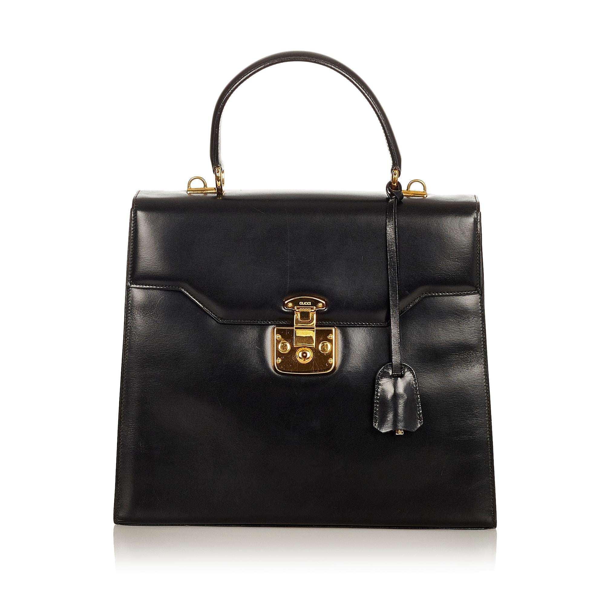 Gucci Vintage Lady Lock Leather Satchel (SHG-25844)