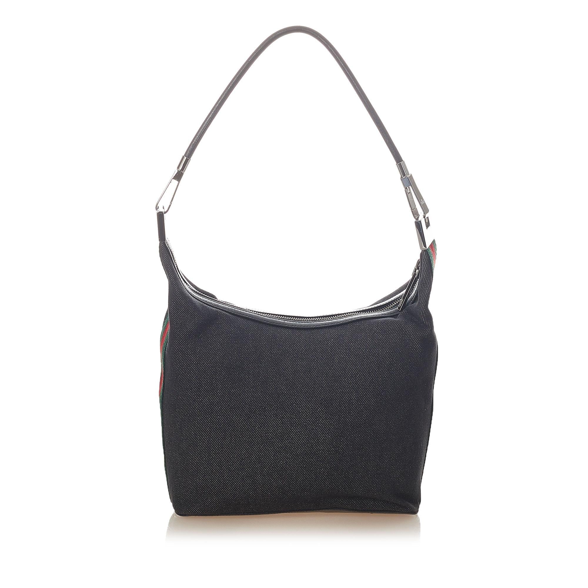 Gucci Web Denim Shoulder Bag (SHG-32504)