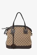 Gucci Brown GG Canvas/Leather Dome Bag