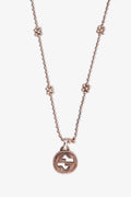 Gucci Sterling Silver Beaded GG Pendant Necklace