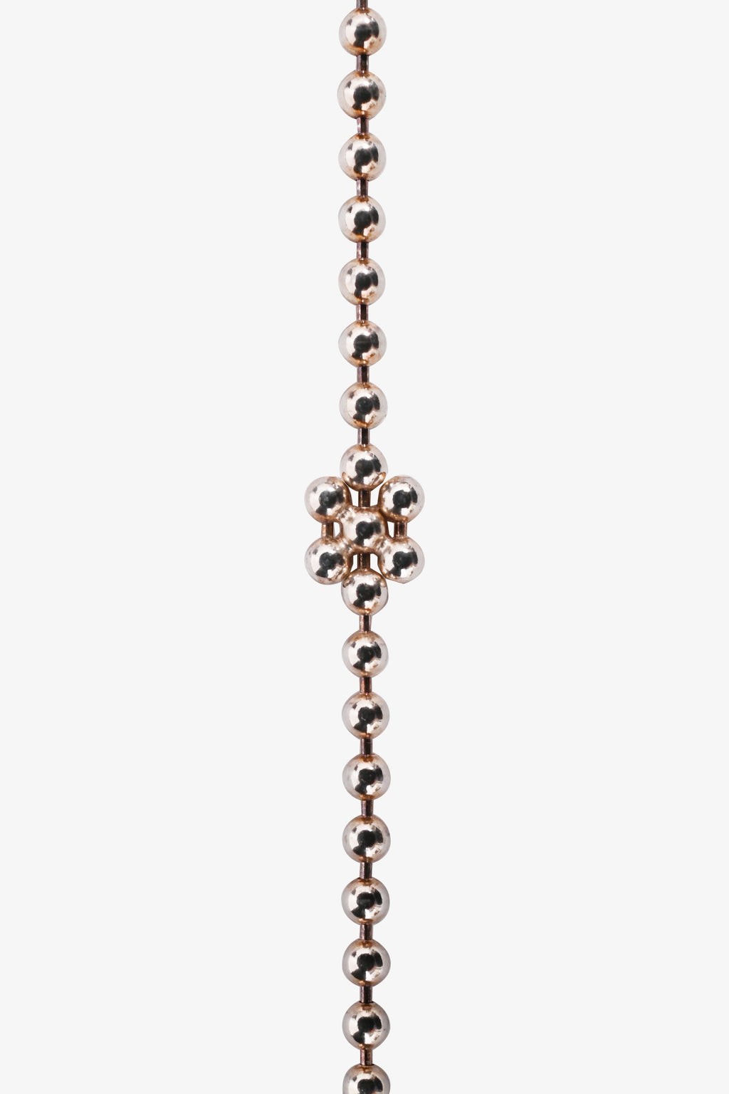 Gucci Sterling Silver Beaded GG Pendant Necklace