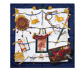 HERMÈS "ECOLE FRANCAISE D'EQUITATION," BY JEAN DE FOUGEROLLE SILK SCARF