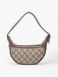 Gucci Ophidia GG Mini Beige And Ebony GG Supreme / Green And Red Web Coated Canvas