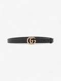 Gucci GG Marmont Thin Pearl Belt Black / Gold / Pearl Leather 90cm / 36"