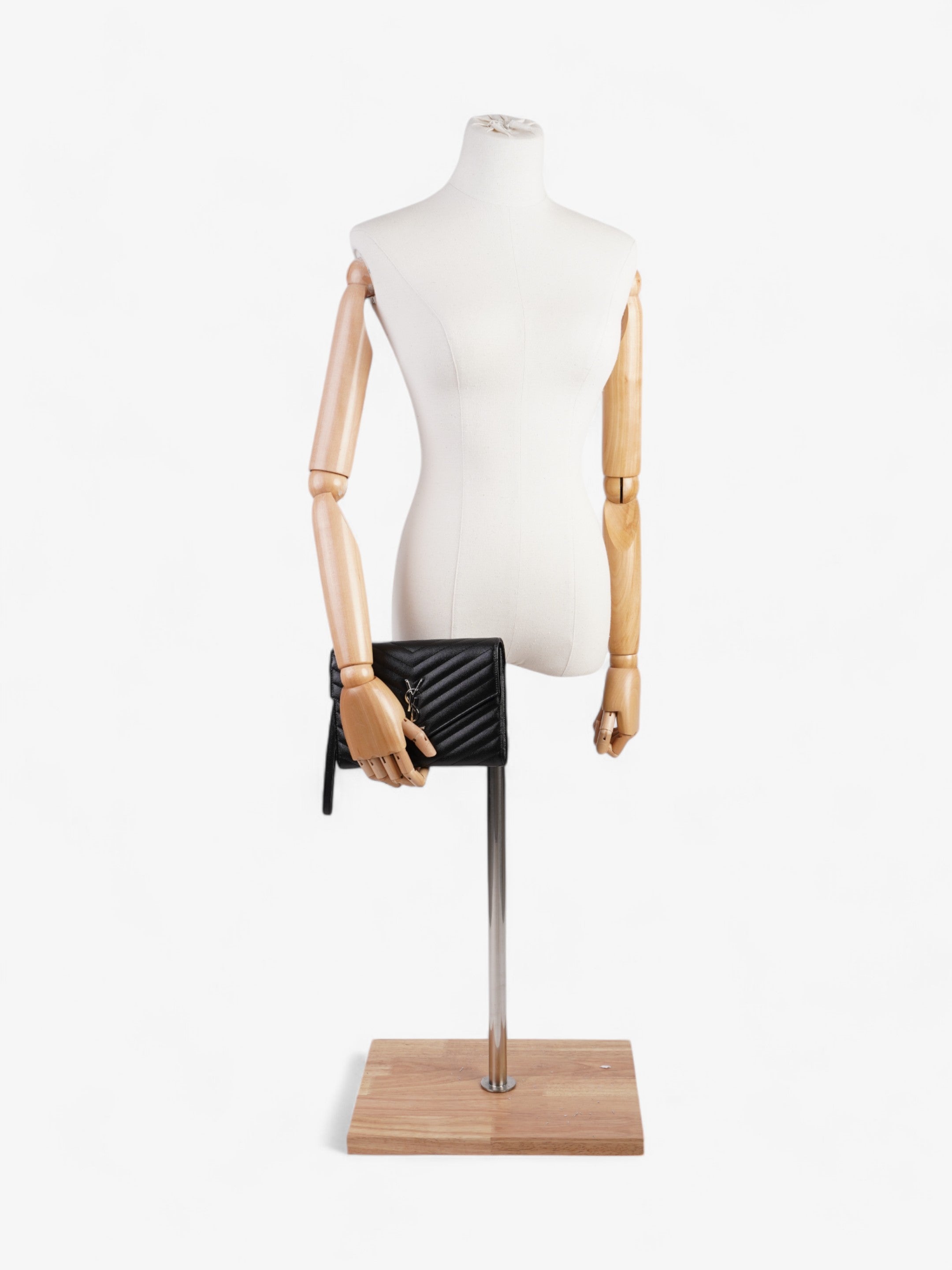 Saint Laurent Cassandre Clutch Black Matelasse Leather