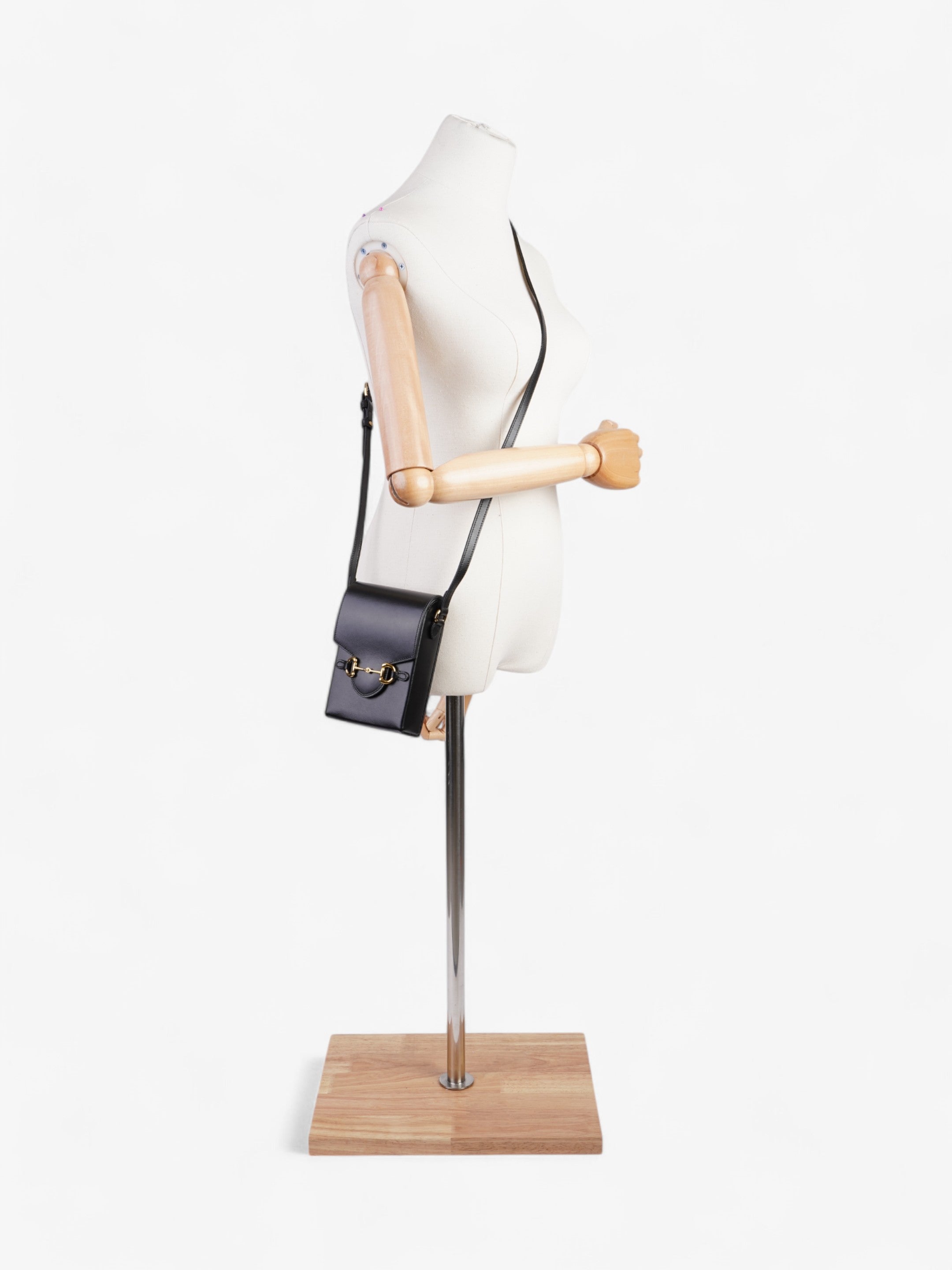 Gucci Horsebit 1955 Vertical Crossbody Black Leather